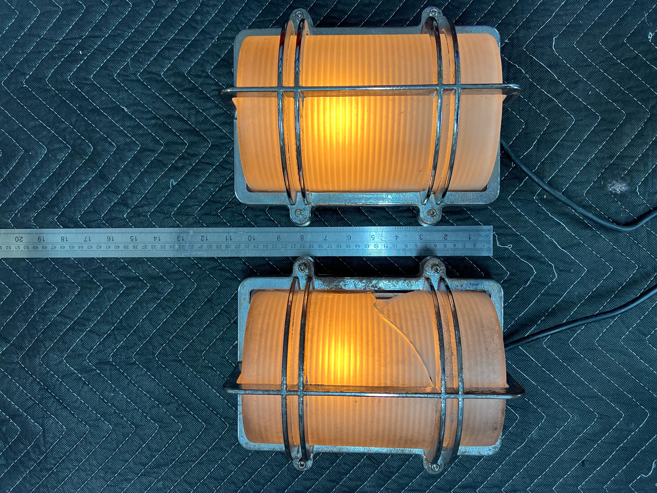 Art Deco Style Ships Bulkhead (1 has cracked glass) - DAVEY DP7373/CP — asset 0005-0001