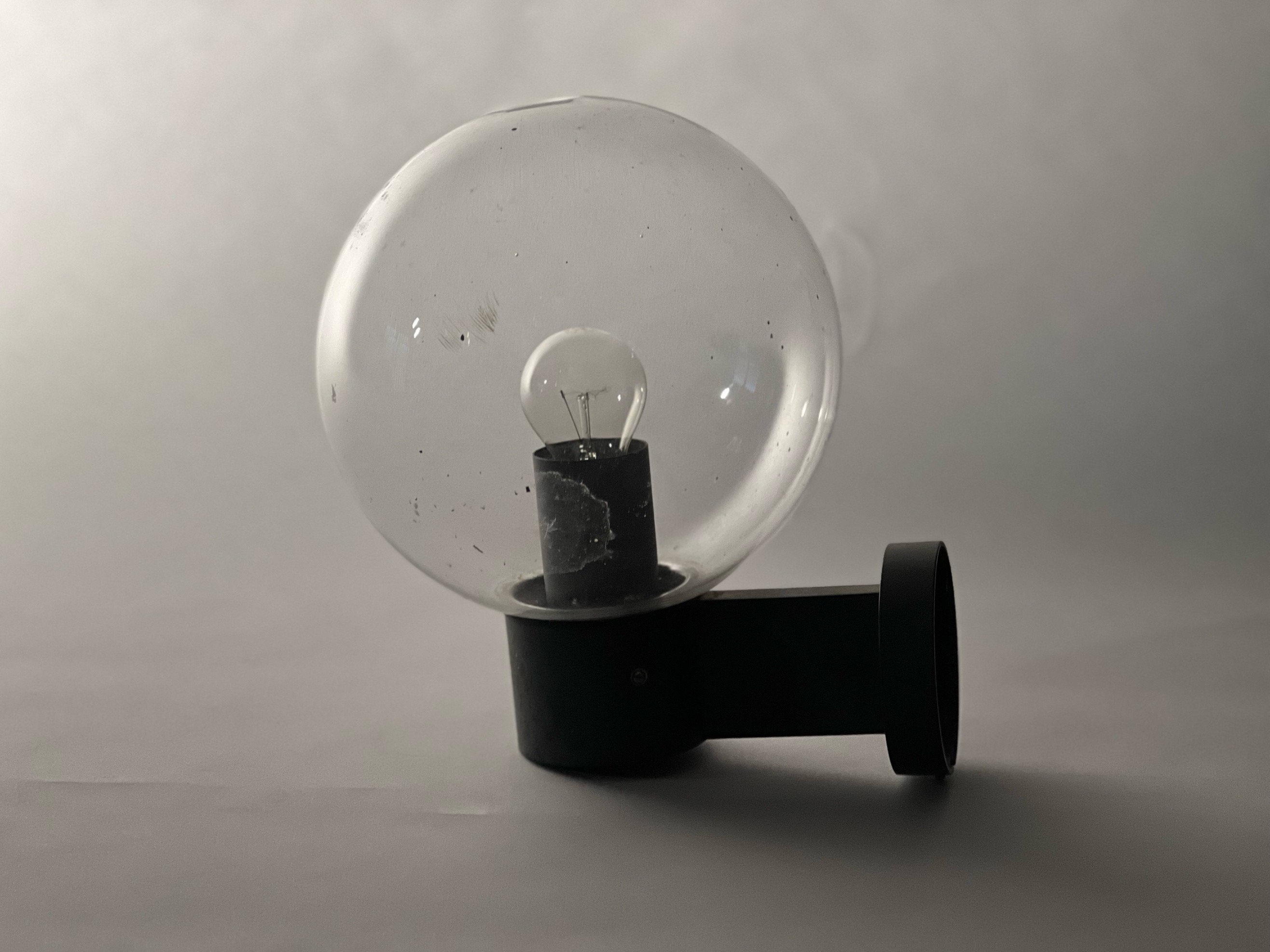 Exterior Wall Bracket with Glass Sperical Shade — asset 0018-0001