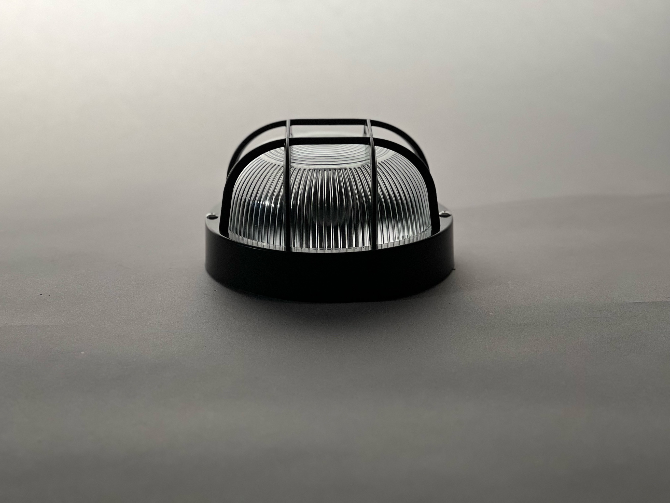 Exterior Bulkhead Round Caged - Black InLight โ asset 0023-0001